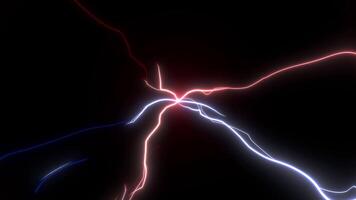 Lightning, High Electric current strikes red and blue effect animation background. video