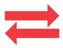 Two Red Arrows Indicating Exchange and Direction vector
