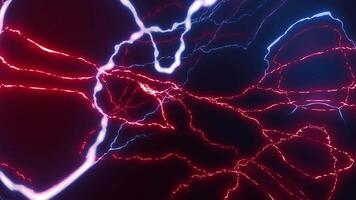 Lightning, Electric current strikes red and blue effect animation background. video