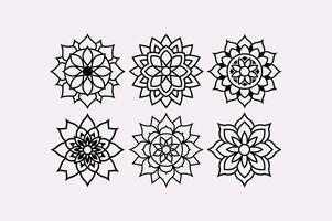 Set of traditionally Mandala Art Design on White Background, Intricate vector