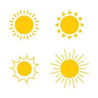 set of sun icons vector