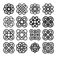 set of abstract geometric patterns vector