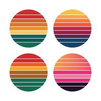 Set of Retro sunset vector