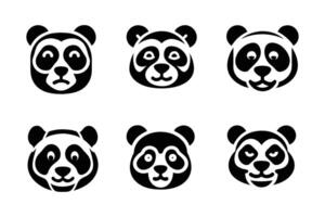 set of panda vector