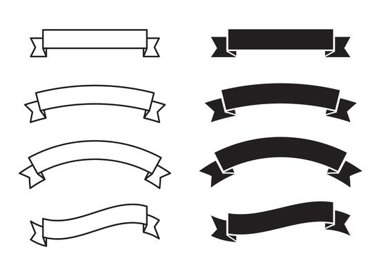 set of vintage ribbons banner