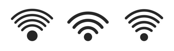 Wifi icon set. Wifi network connection symbol. Wifi editable line icon. Wireless internet signal element flat symbol vector