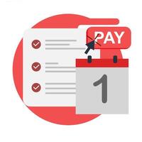 Illustration of bill payment planning schedule in calendar. Illustration with icons vector