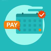 Illustration of bill payment planning schedule in calendar. Illustration with icons. EPS 1 vector