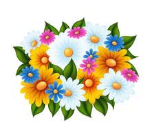 bouquet of flowers illustration isolated on white background vector