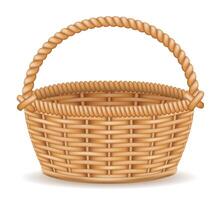 wicker basket illustration isolated on white background vector
