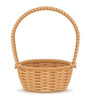 wicker basket illustration isolated white background vector