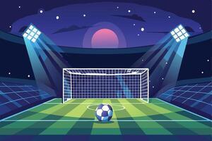Soccer game at night in a stadium vector
