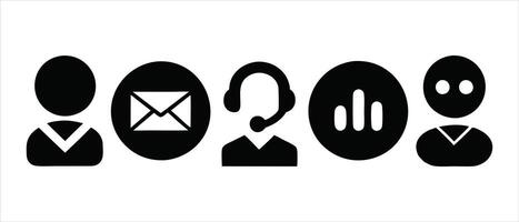 A set of icons depicting people and a phone vector