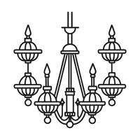 A chandelier with five lights on a white background vector