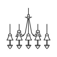 A chandelier with six lamps on a white background vector
