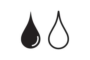 Two black and white drop icons on a white background vector