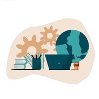 illustration depicts work tools as a form of hard work. business concept vector