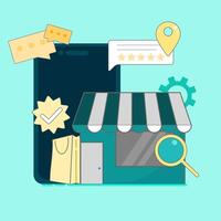 Reputation Management Services for Business, Building Brand Trust with Customer Feedback and Review Analysis. Flat style design illustration. EPS vector