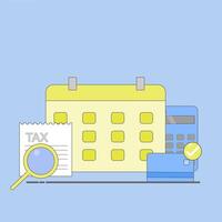 Online tax payments with debit cards or digital wallets. Secure tax transactions. Fast and easy personal tax processing. vector