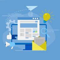 Marketing concept basic illustration, web banner, mobile app, banner, business content strategy, web design, Digital marketing online connection concept. vector