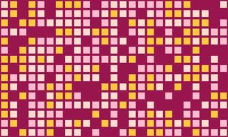 Abstract mosaic background. Pink, yellow, and maroon squares create a vibrant, textured pattern perfect for websites, presentations, or textile designs. Represents data, connectivity, or modern art. vector