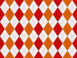 Vibrant red and orange argyle pattern. Classic diamond design, perfect for backgrounds, textiles, or website design. Bold, geometric, and stylish. Instantly adds energy and visual interest. vector