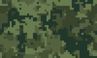 Abstract digital camouflage pattern in muted greens and dark olive shades. Perfect for backgrounds, textures, or militarythemed designs. Evokes a sense of secrecy and strategic concealment. vector