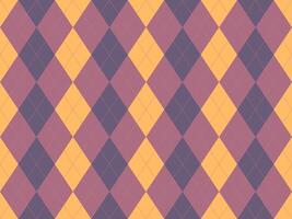 Elegant argyle pattern in muted gold, mauve, and purple hues. Perfect for backgrounds, textiles, or fashion design projects. This timeless geometric design evokes sophistication and classic style. vector
