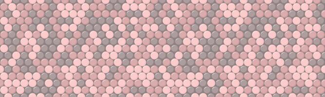 Elegant abstract geometric pattern featuring soft pink and grey circles in a repeating, textured design. Ideal for backgrounds, textiles, or website design. vector