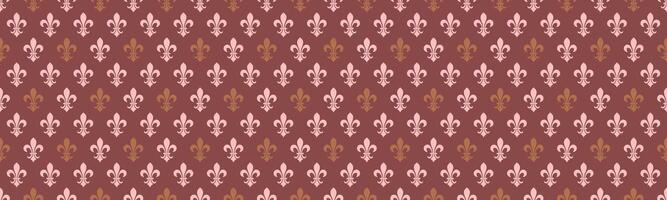 Elegant fleurdelis pattern in muted pink and brown tones. Perfect for textile designs, wallpaper, branding, or adding a touch of regal sophistication to any project. vector