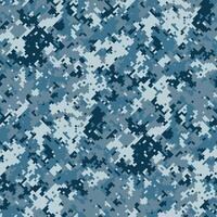 Abstract digital camouflage pattern in cool blue tones. Ideal for backgrounds, textiles, or militarythemed designs. vector