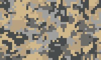 Abstract digital camouflage pattern in beige, grey, and black. Ideal for backgrounds, textures, or militarythemed designs. vector