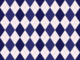 Elegant navy and white argyle pattern. Classic diamond design with subtle pink stitching. Perfect for textile prints, backgrounds, website design, and fashion projects. vector