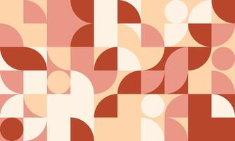 Abstract geometric pattern with earthy tones. A modern, minimalist design featuring circles and squares in muted pinks, oranges, and browns. vector