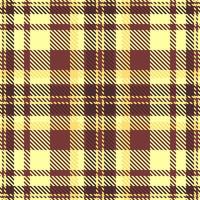 Elegant autumnal plaid pattern in warm yellow and maroon tones. Perfect for textile design, website backgrounds, or fallthemed projects. vector