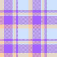 Tissue fabric texture plaid, customizable pattern background tartan. Improvement check textile seamless in light and violet colors. vector