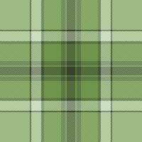 Row plaid fabric, worn check pattern background. Multicolored seamless tartan textile texture in green and light colors. vector