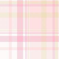 Subtle check seamless, old-fashioned textile fabric texture. Net background pattern plaid tartan in misty rose and white colors. vector