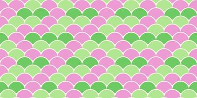 Vibrant pink and green fish scale pattern. Perfect for textile design, website backgrounds, or playful branding. This cheerful, seamless texture evokes feelings of spring, nature, and femininity. vector