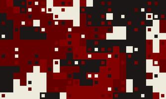 Abstract red, black, and white pixelated pattern. A dynamic, energetic design ideal for tech, gaming, or modern art projects. vector