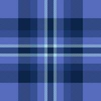 Winter check fabric textile, quilted tartan seamless. Cell texture pattern plaid background in blue and dark colors. vector