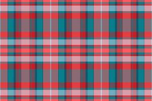 Decor background textile seamless, pano check pattern tartan. Choose texture plaid fabric in red and cyan colors. vector