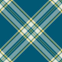 Vibrant teal, cream, and gold plaid pattern. Stylish geometric design perfect for textile prints, website backgrounds, or fashion projects. vector