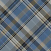 Elegant diagonal plaid pattern in muted blues, grays, and beige. Perfect for textile design, apparel, or website backgrounds. vector