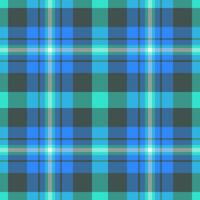 Vibrant teal, blue, and gray plaid pattern. Perfect for textile design, website backgrounds, or fashion projects. vector
