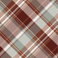 Postcard background textile plaid, curved seamless fabric pattern. Kind check tartan texture in white and red colors. vector