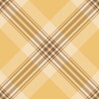 Autumn pattern background textile, doodle plaid check tartan. Tiny fabric texture seamless in light and amber colors. vector