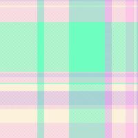 Card plaid seamless pattern, elegance tartan textile fabric. Gift background check texture in light and mint colors. vector