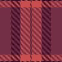 Stripped textile seamless tartan, flannel texture fabric plaid. Calm background check pattern in red and dark colors. vector
