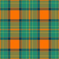 Vibrant autumnal plaid pattern in teal, orange, and olive green. Perfect for fallthemed designs, textile prints, or website backgrounds. vector